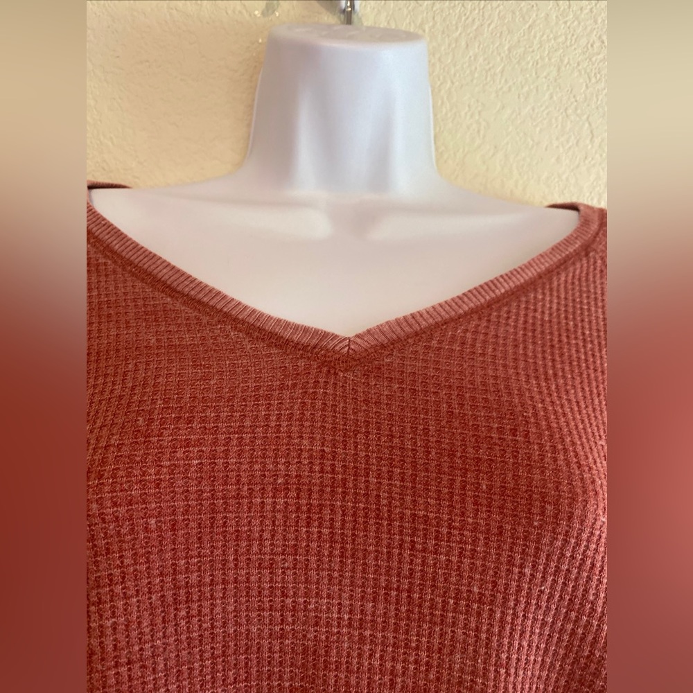 We The Free By Free People Ribbed Thermo Oversized Henley Blouse TP + XS - Picture 4 of 11